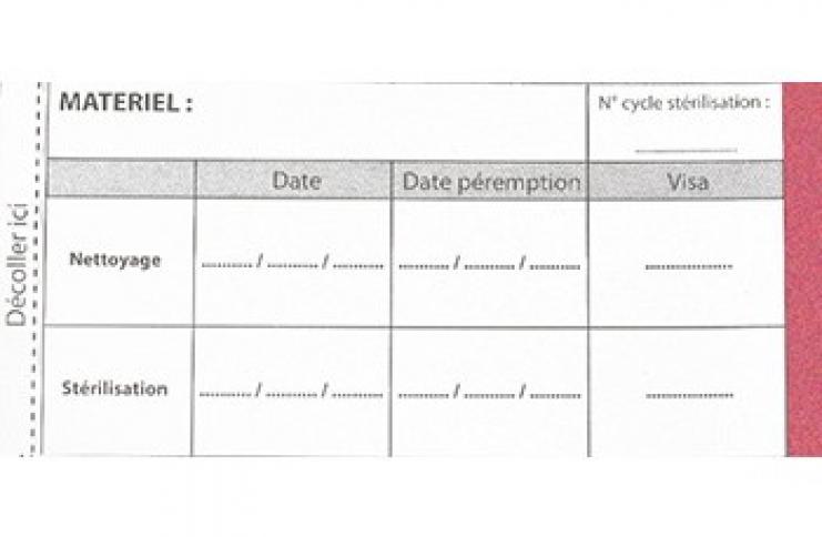 Témoin de stérilisation, vapeur, étiquettes double enduction, médical, pharma